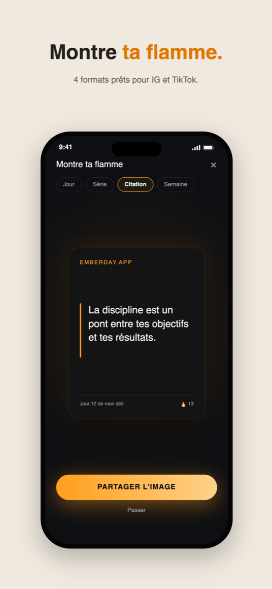 Cartes de progression prêtes à partager